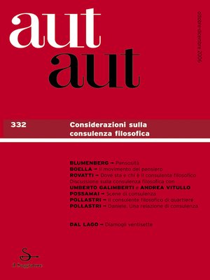 cover image of Aut aut 332--Considerazioni sulla consulenza filosofica